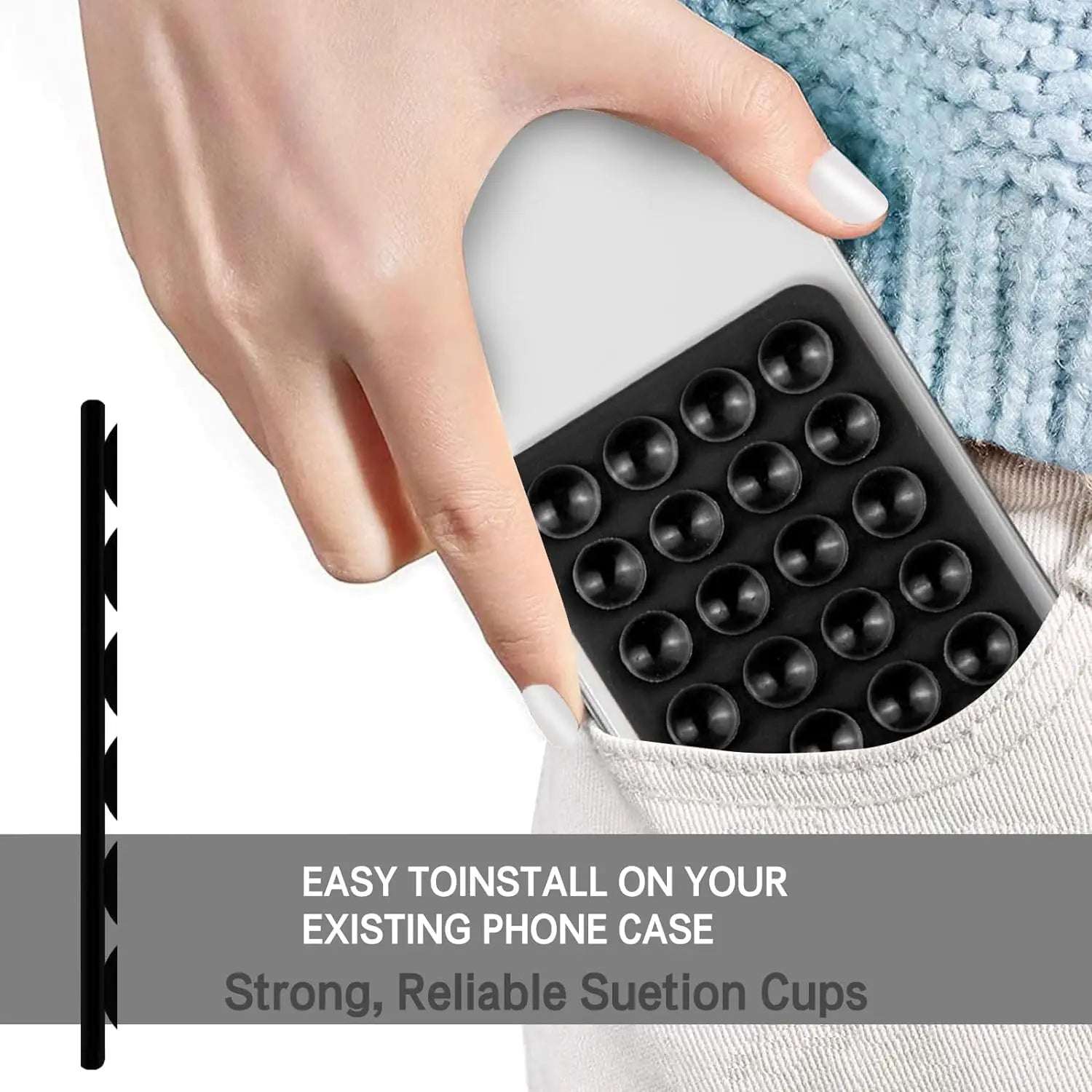 Strong Grip Phone Holder Adhesive Silicone Suction - CONGATON