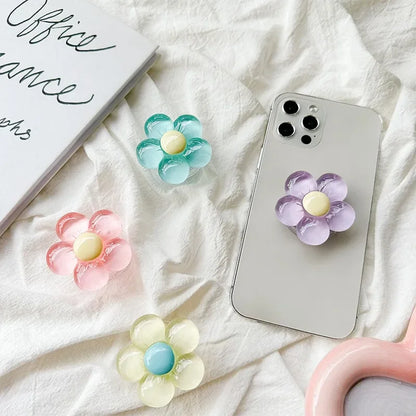 1pc Transparent Resin Candy-Colored Flower Phone Holder - CONGATON