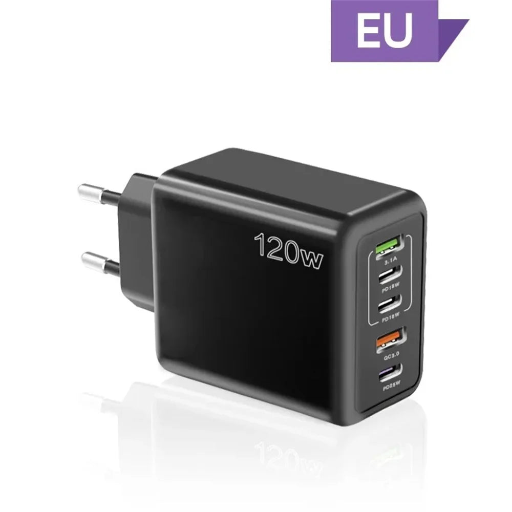 Total 120W USB Charger 5 Ports Type C - CONGATON