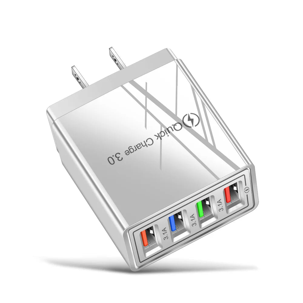 EU US Plug USB Charger Multi Port 4 USB - CONGATON