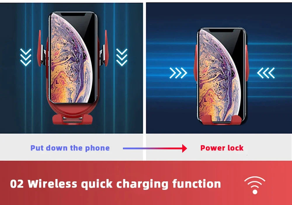 15W Fashion Qi Fast Wireless Charger Car Phone Holder - Congaton