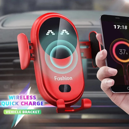 15W Fashion Qi Fast Wireless Charger Car Phone Holder - Congaton