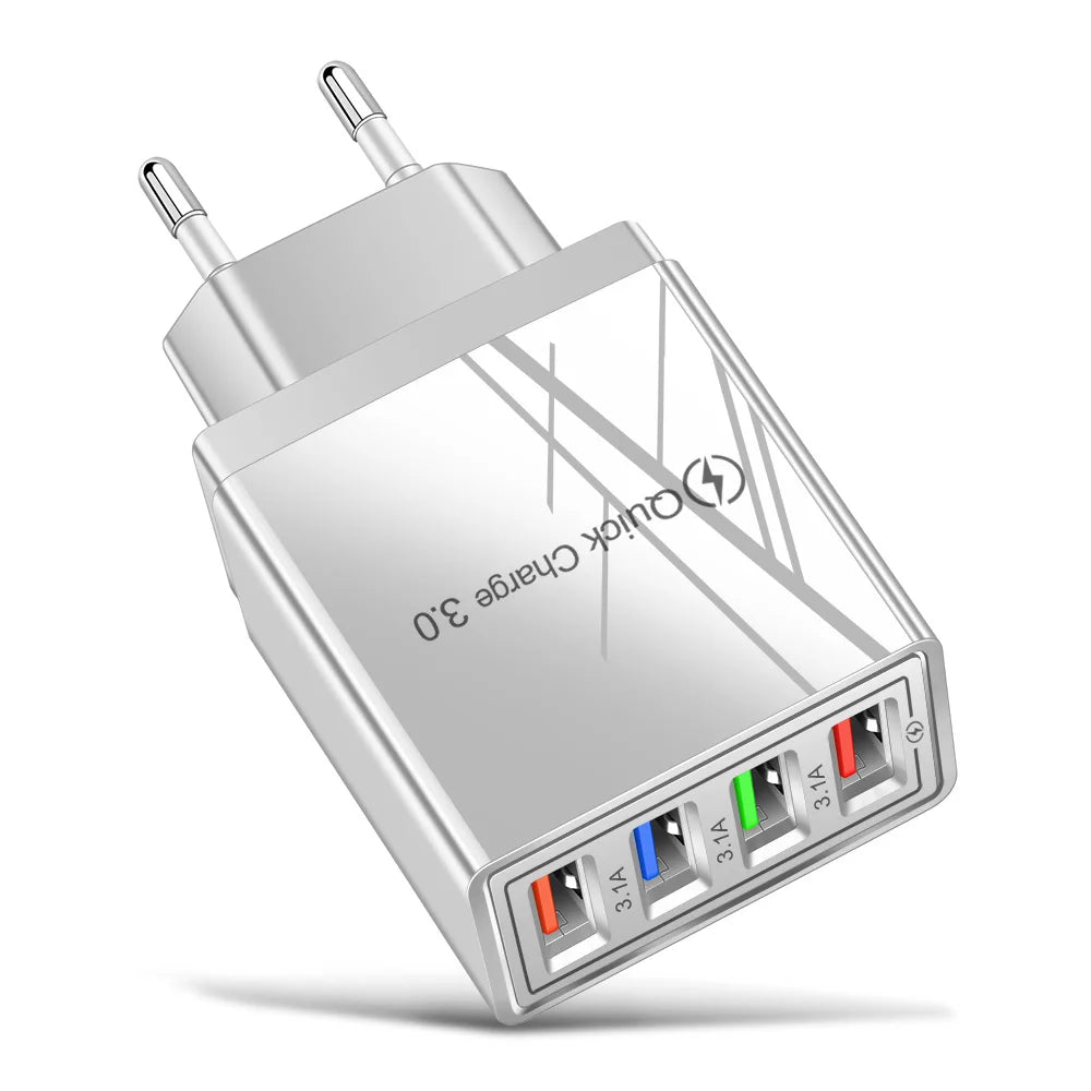 EU US Plug USB Charger Multi Port 4 USB - CONGATON