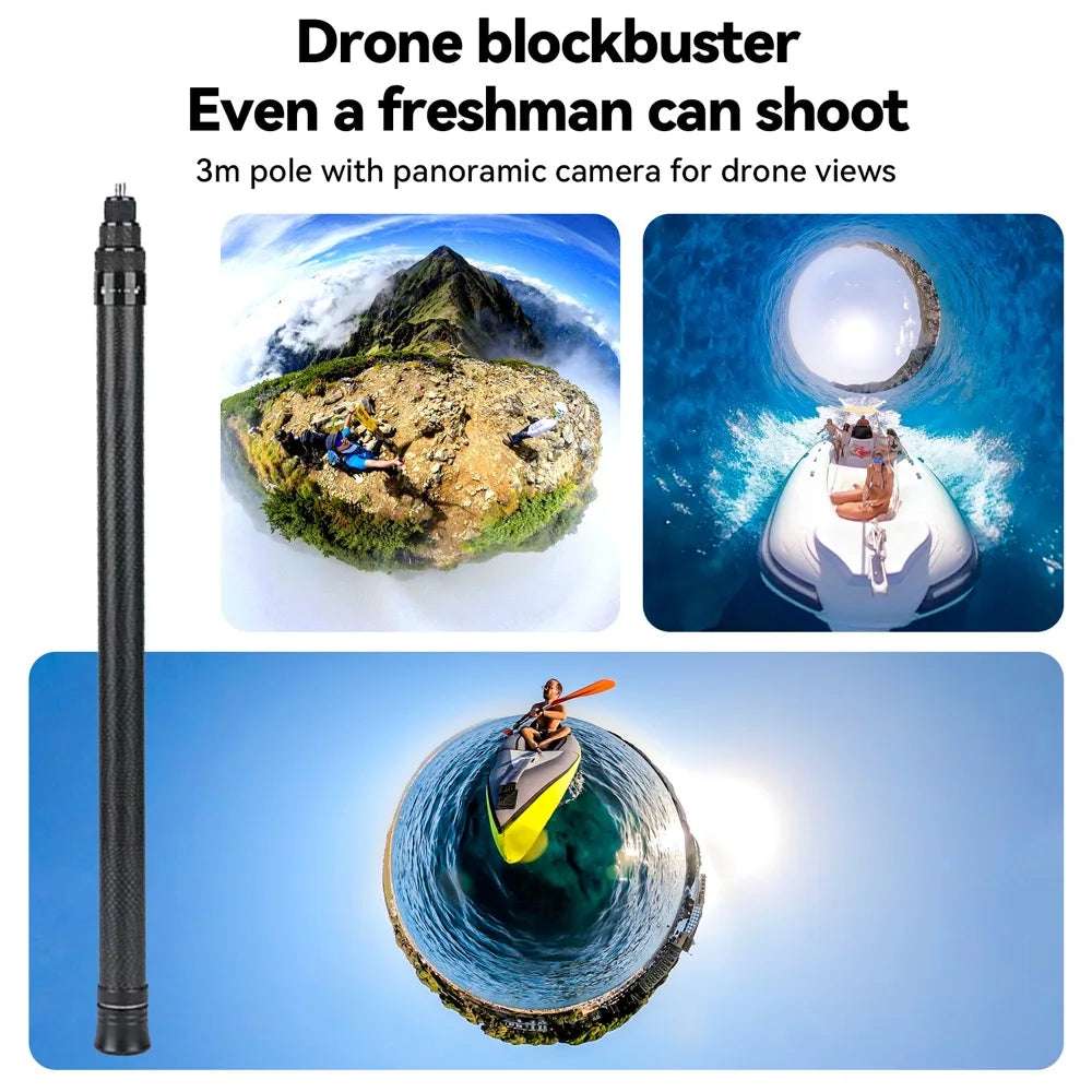 3M Carbon Fiber Selfie Stick for Insta360 - CONGATON