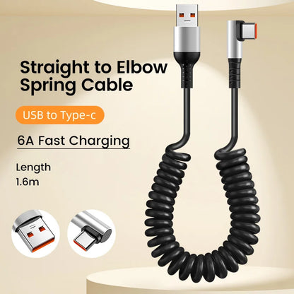 Usb C To Type C Spring Cable Pd 6A - CONGATON