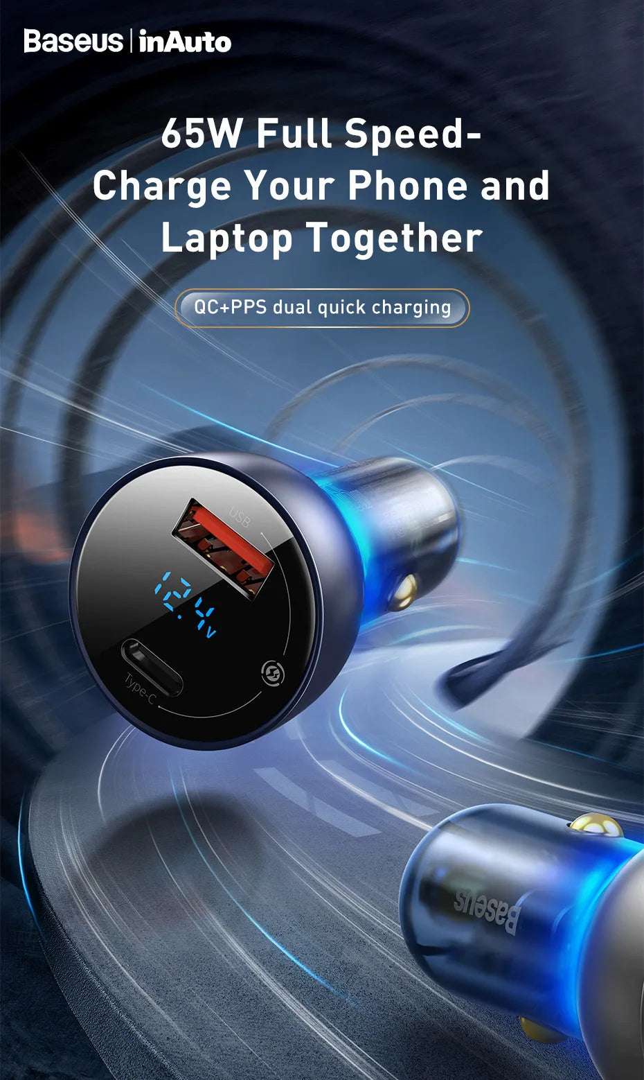 Baseus 65W PPS Car Charger - CONGATON