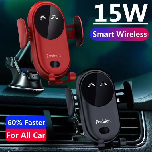 15W Fashion Qi Fast Wireless Charger Car Phone Holder - Congaton