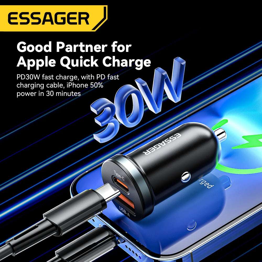 Essager 30W USB C Car Charger - CONGATON
