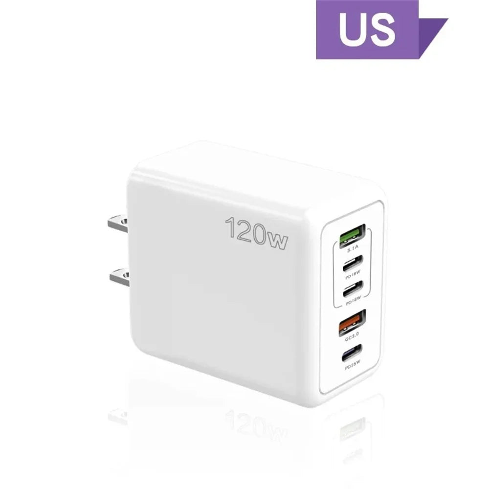 Total 120W USB Charger 5 Ports Type C - CONGATON