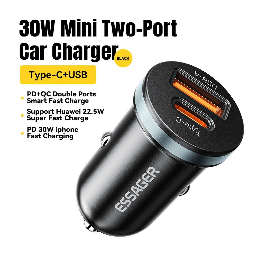 Essager 30W USB C Car Charger - CONGATON