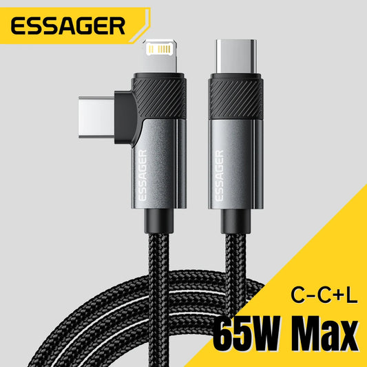 Essager 2 in 1 USB Type C Cable 65W - CONGATON