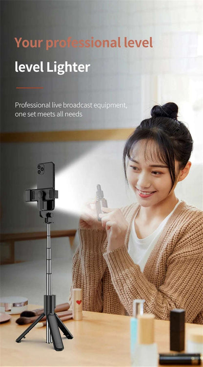 3In1 Bluetooth Wireless Selfie Tripod With Fill Light - CONGATON