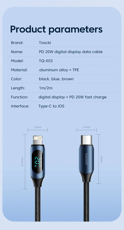 Toocki USB C To Lightning 20W - CONGATON