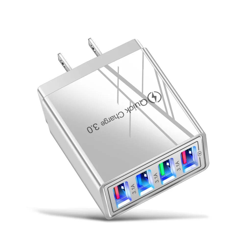 EU US Plug USB Charger Multi Port 4 USB - CONGATON