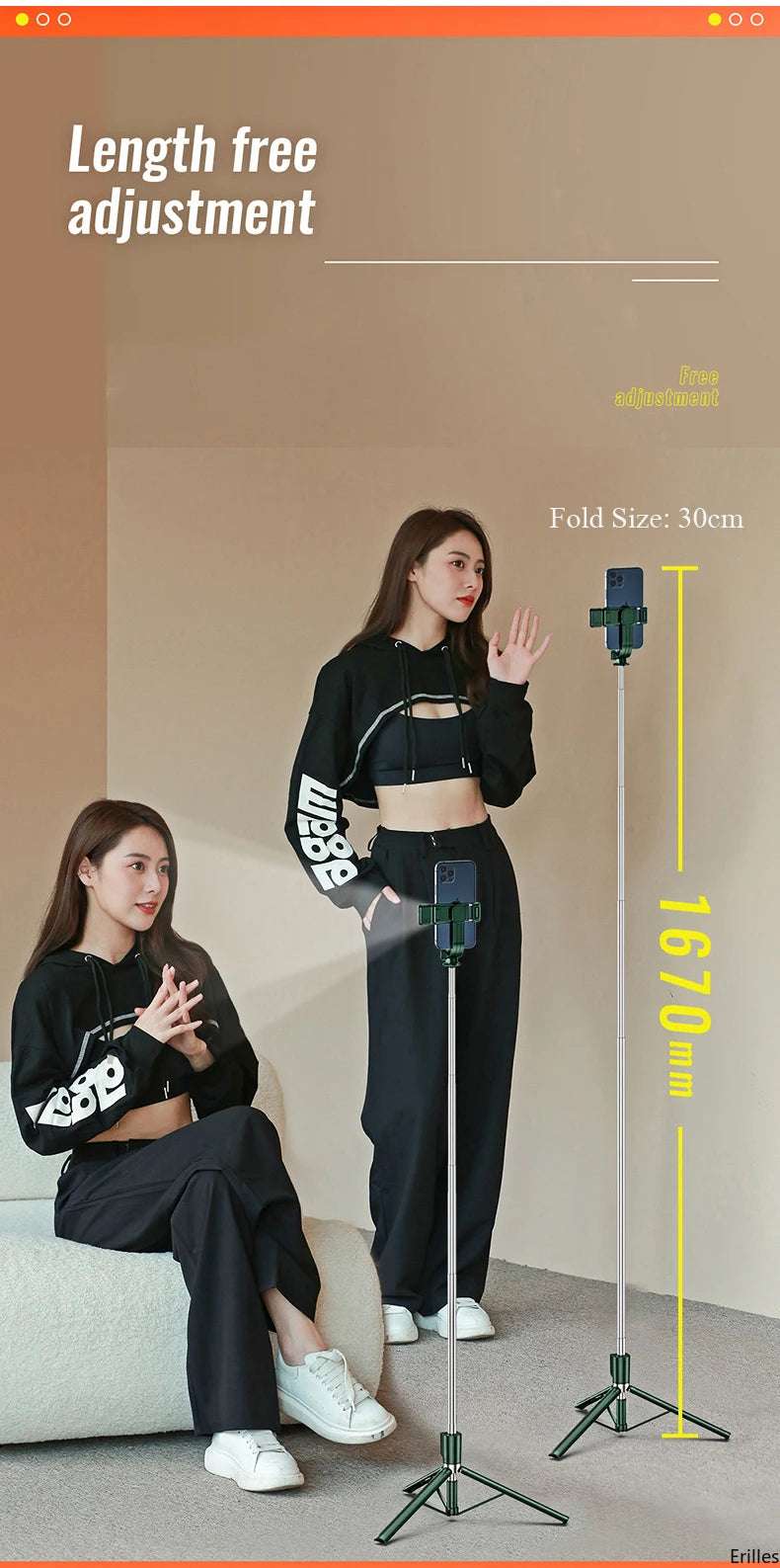 Bluetooth Wireless Selfie Stick - CONGATON