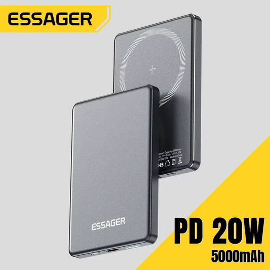 Essager Thin Wireless Power Bank Magnetic 20W 5000mAh - CONGATON
