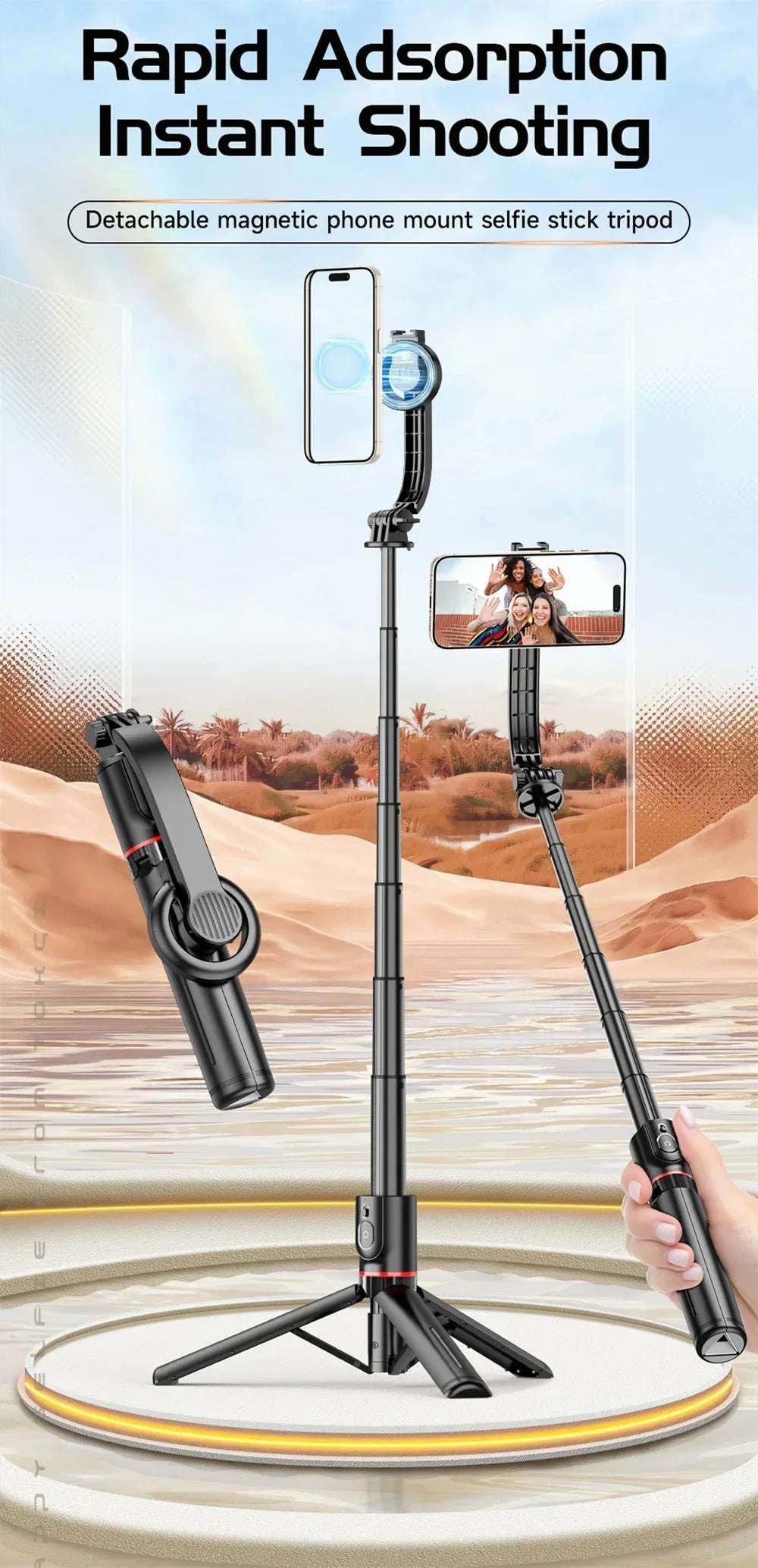 Magnetic Mini Extendable Selfie Stick - CONGATON