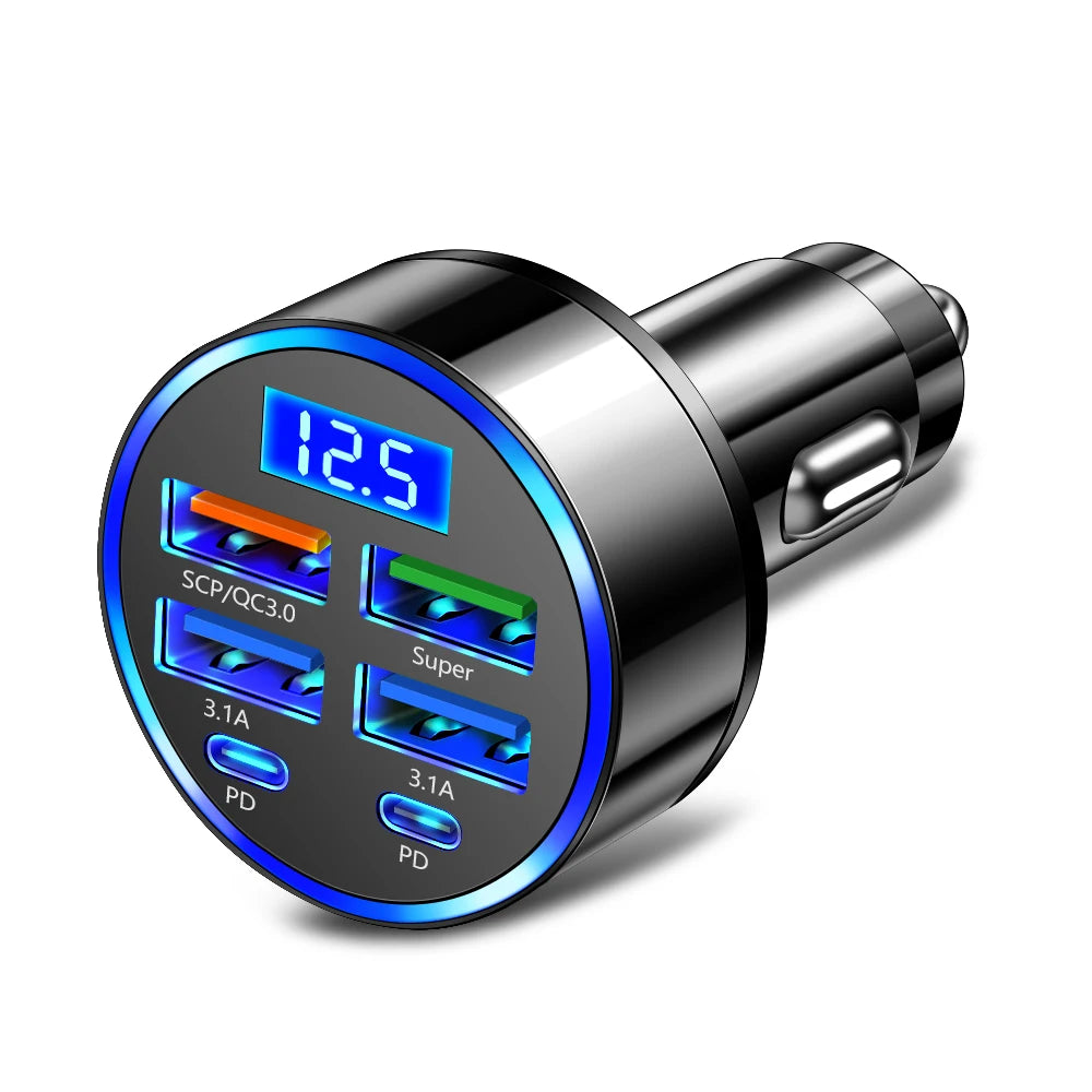 100W 6/8 Ports Car Charger Fast Charging - CONGATON