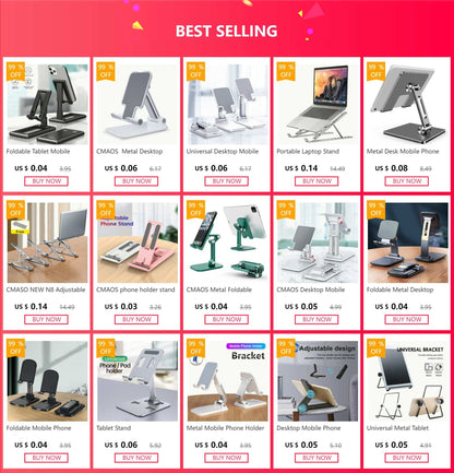 Foldable Metal Desktop Mobile Phone Stand - CONGATON