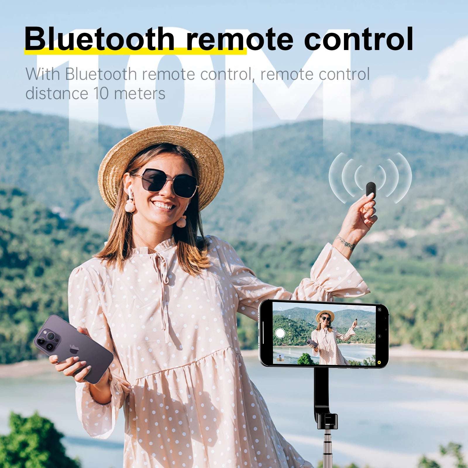 TELESIN Magnetic Selfie Stick Tripod with Remote - CONGATON