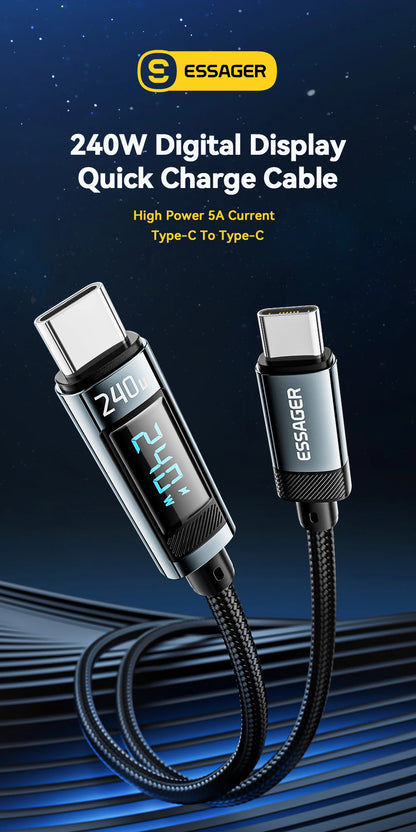 Essager 240W USB Type C To USB C 100W PD 3.1 - CONGATON