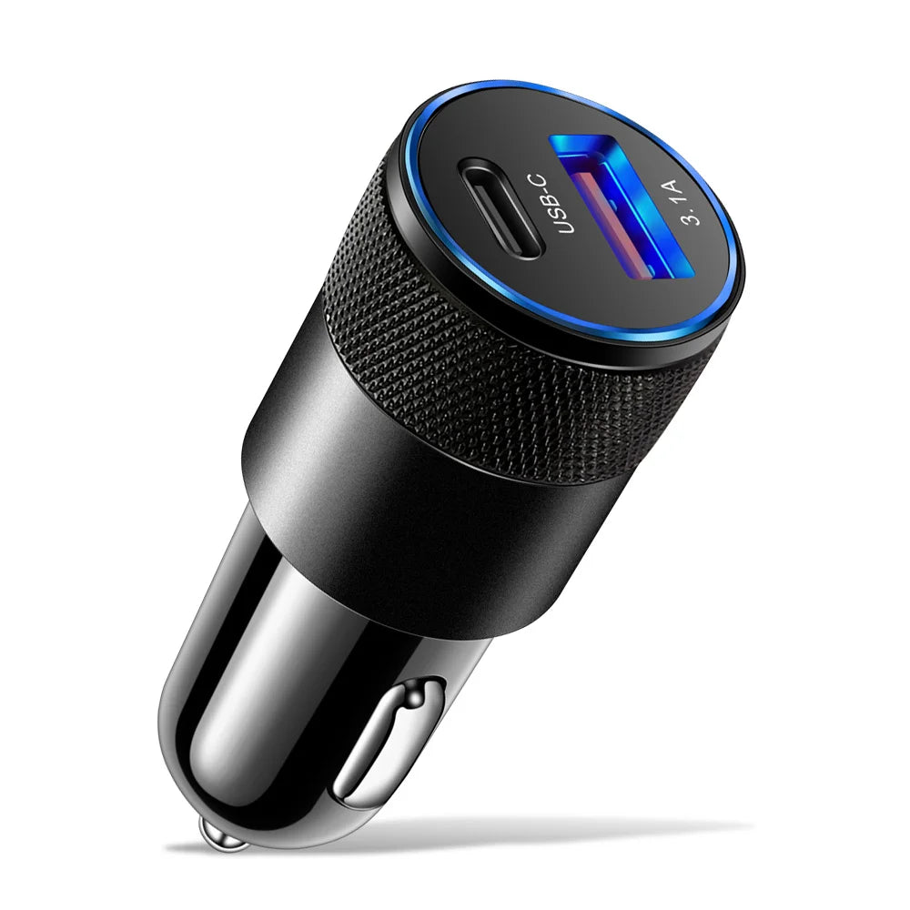 68W Dual USB Type C Car Charger Metal - CONGATON