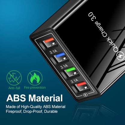 EU US Plug USB Charger Multi Port 4 USB - CONGATON