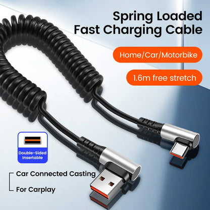 Usb C To Type C Spring Cable Pd 6A - CONGATON