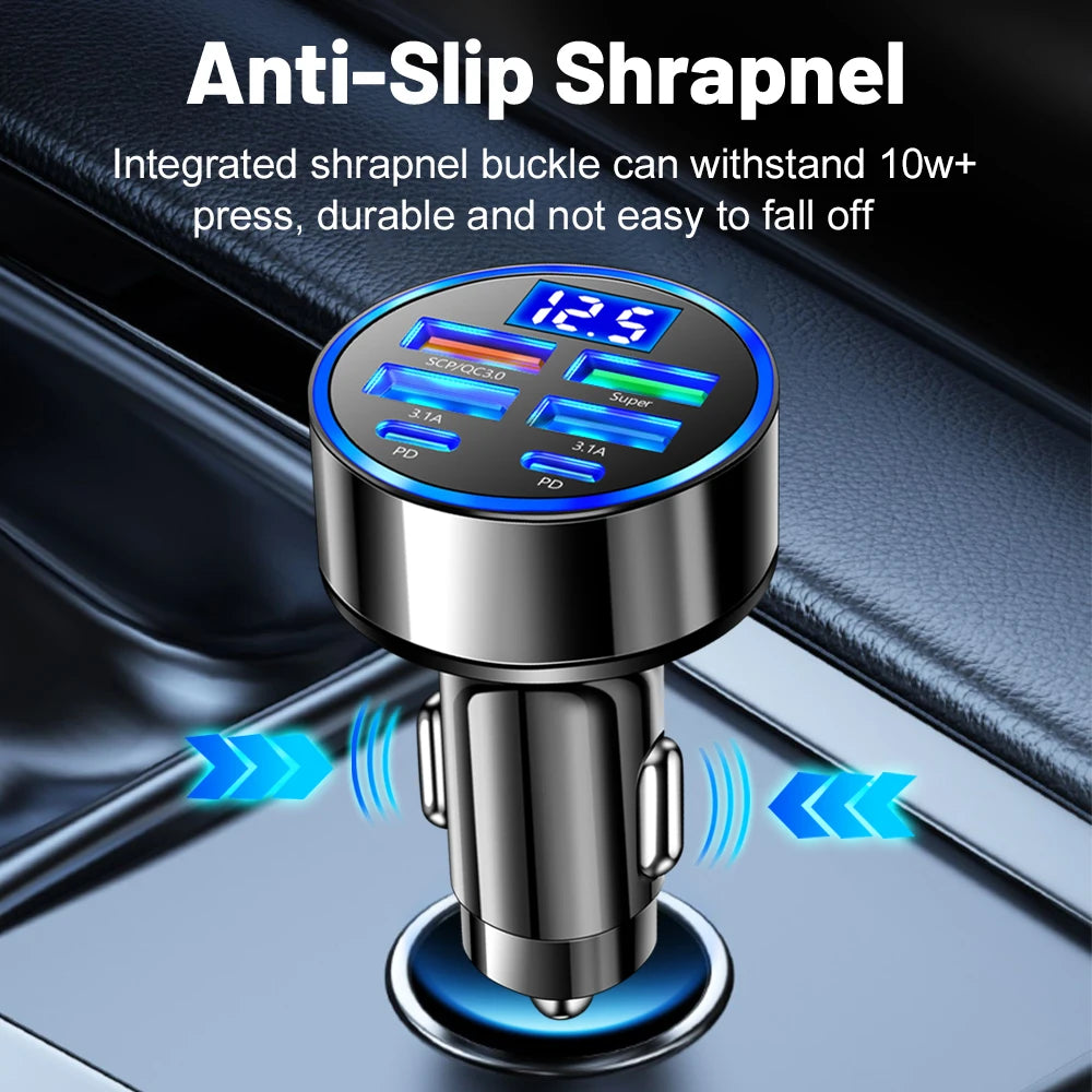 100W 6/8 Ports Car Charger Fast Charging - CONGATON