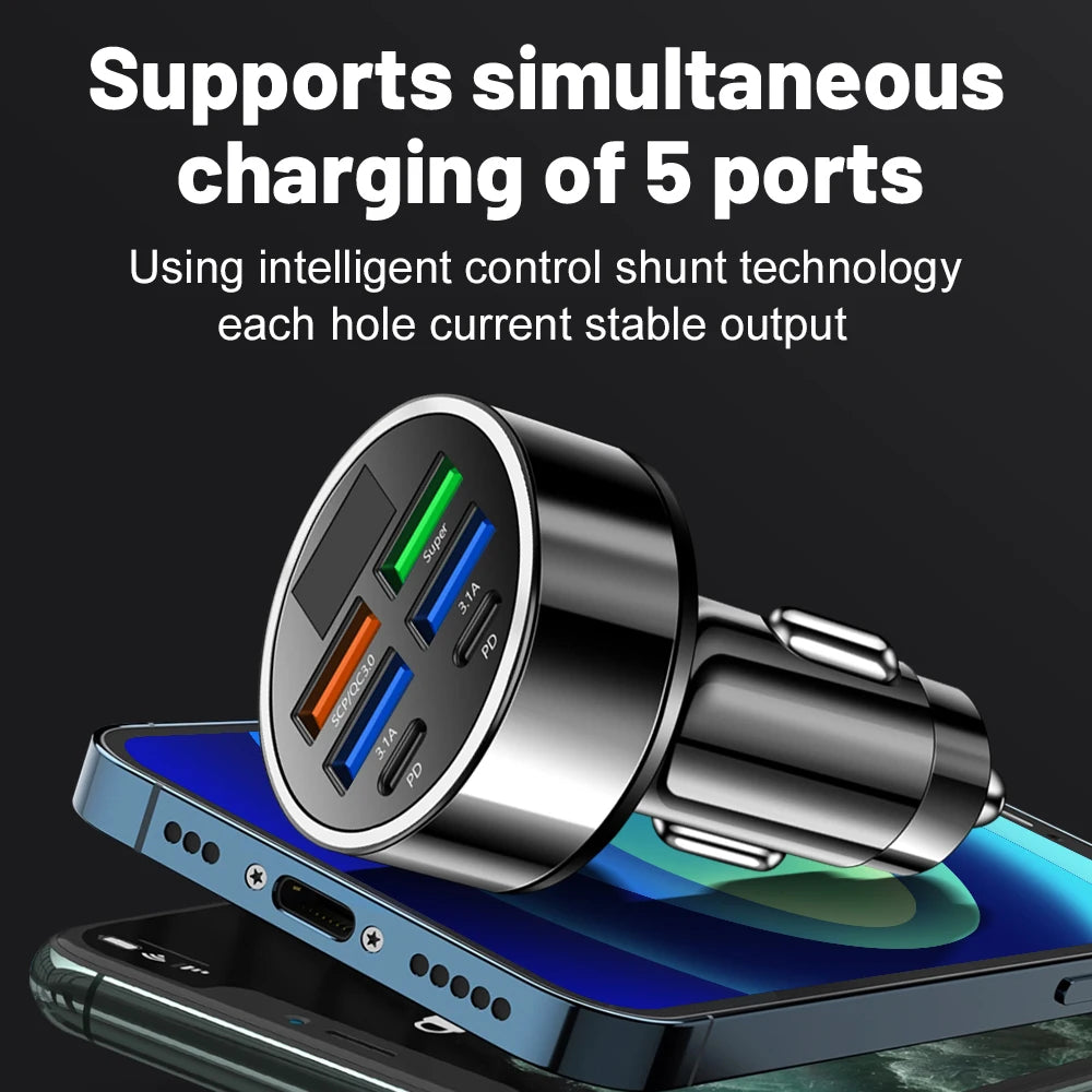 100W 6/8 Ports Car Charger Fast Charging - CONGATON