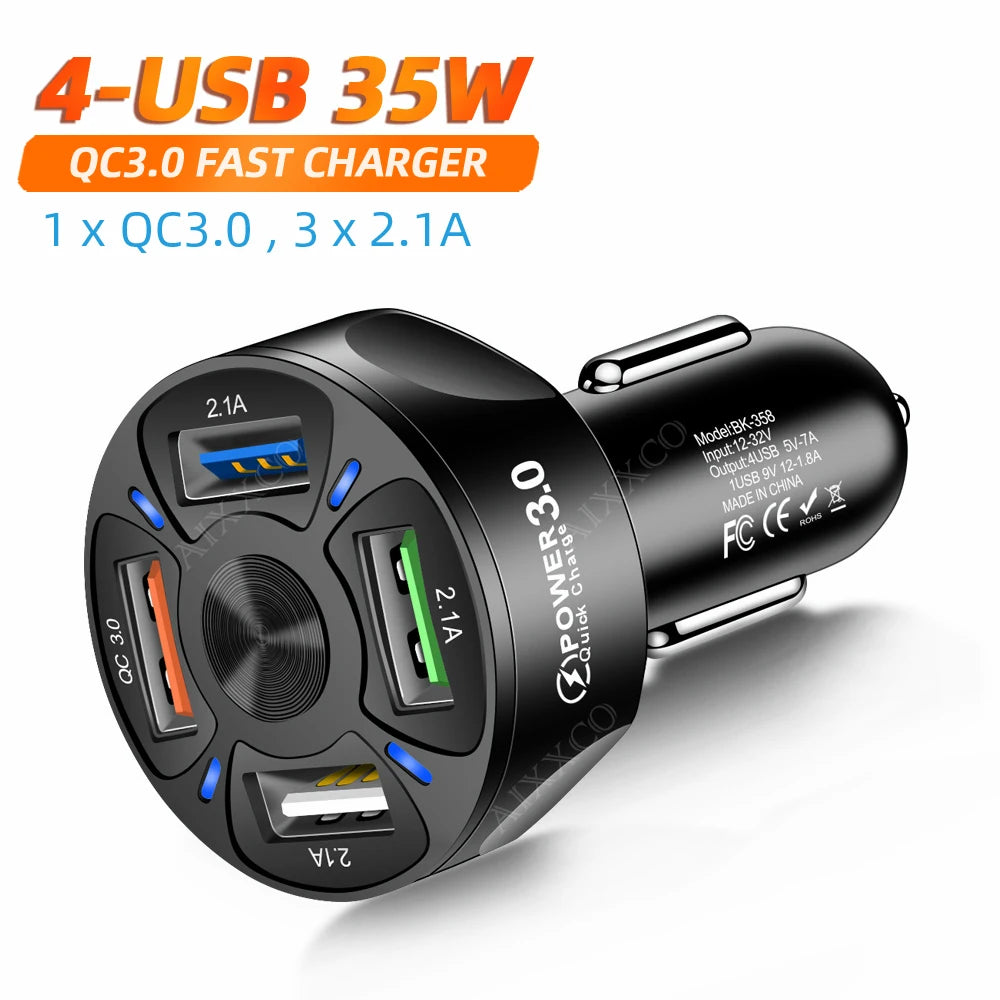 AIXXCO 3 Ports USB Car Charger - CONGATON
