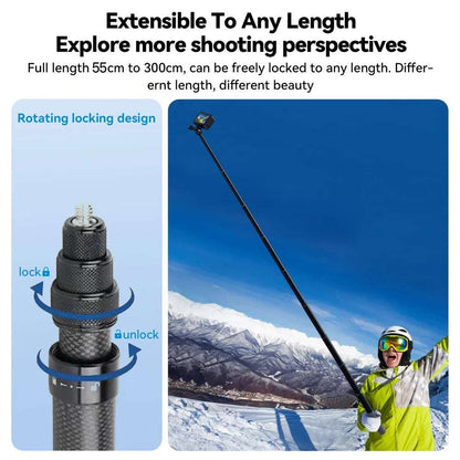 3M Carbon Fiber Selfie Stick for Insta360 - CONGATON