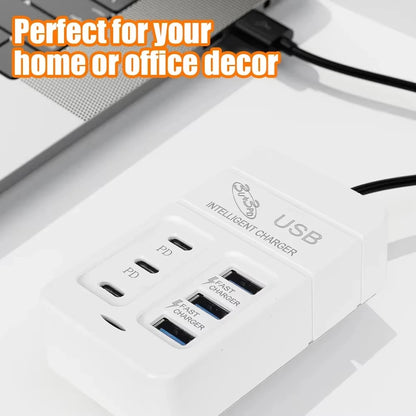 6 IN 1 USB Charger 35W PD Type C Fast - CONGATON