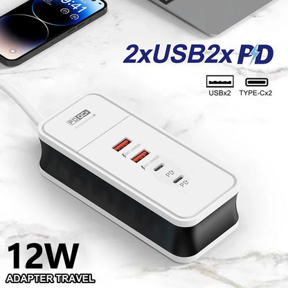4 Port USB Charger QC 3.0 PD 12W - CONGATON