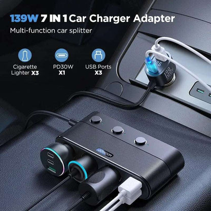 Joyroom 139W 7 in 1 Car Charger Adapter - CONGATON