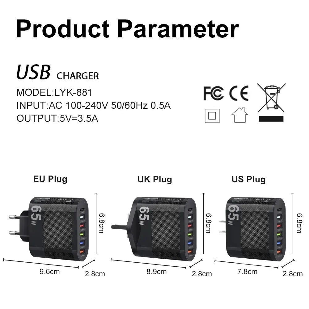 3.1A 5Ports USB Charger - CONGATON