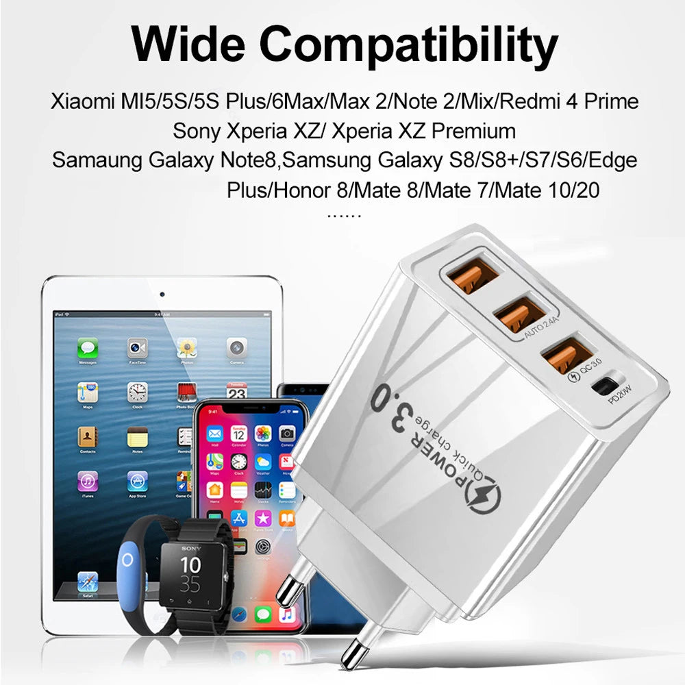 48W USB Charger QC 3.0 Type C PD - CONGATON