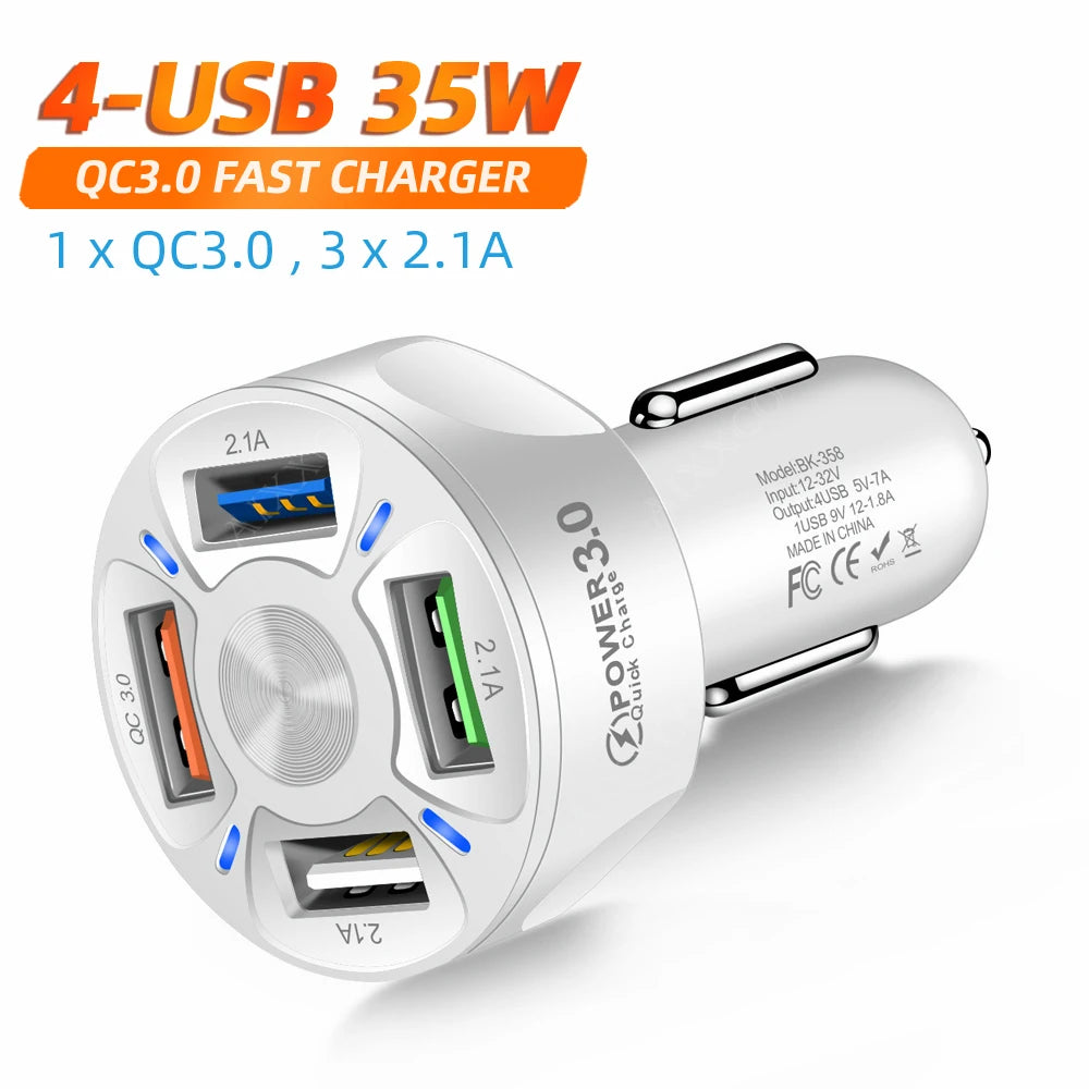 AIXXCO 3 Ports USB Car Charger - CONGATON