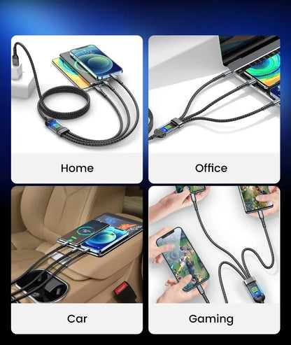 100/66W 3 in 1 Cable Micro USB Type C - CONGATON