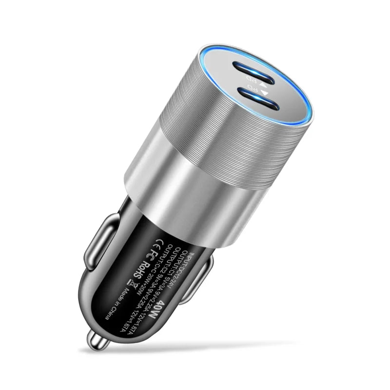 68W Dual USB Type C Car Charger Metal - CONGATON
