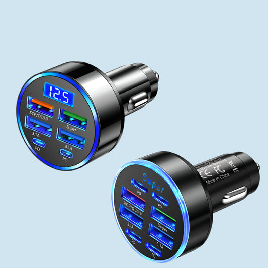 100W 6/8 Ports Car Charger Fast Charging - CONGATON