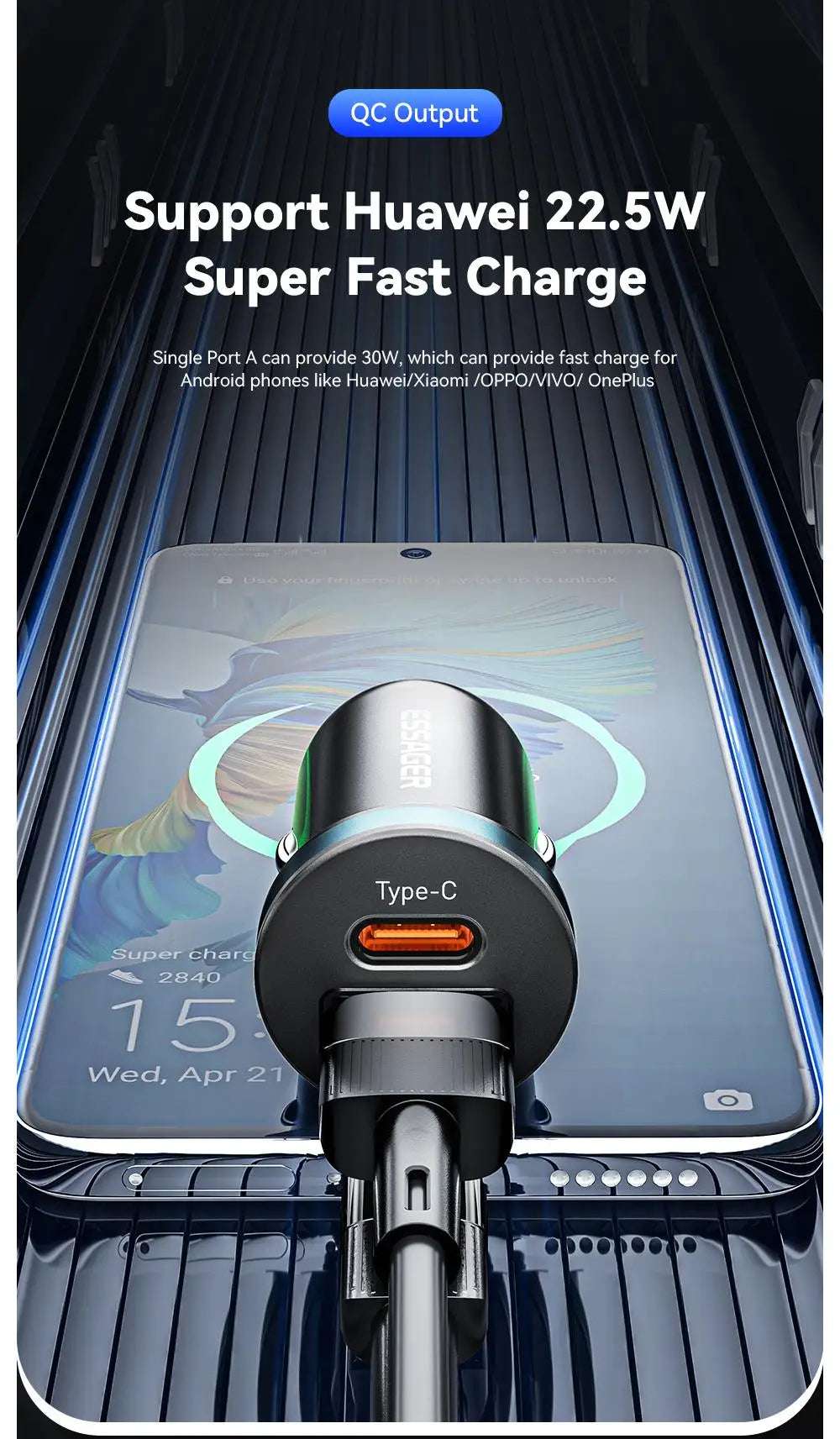 Essager 30W USB C Car Charger - CONGATON