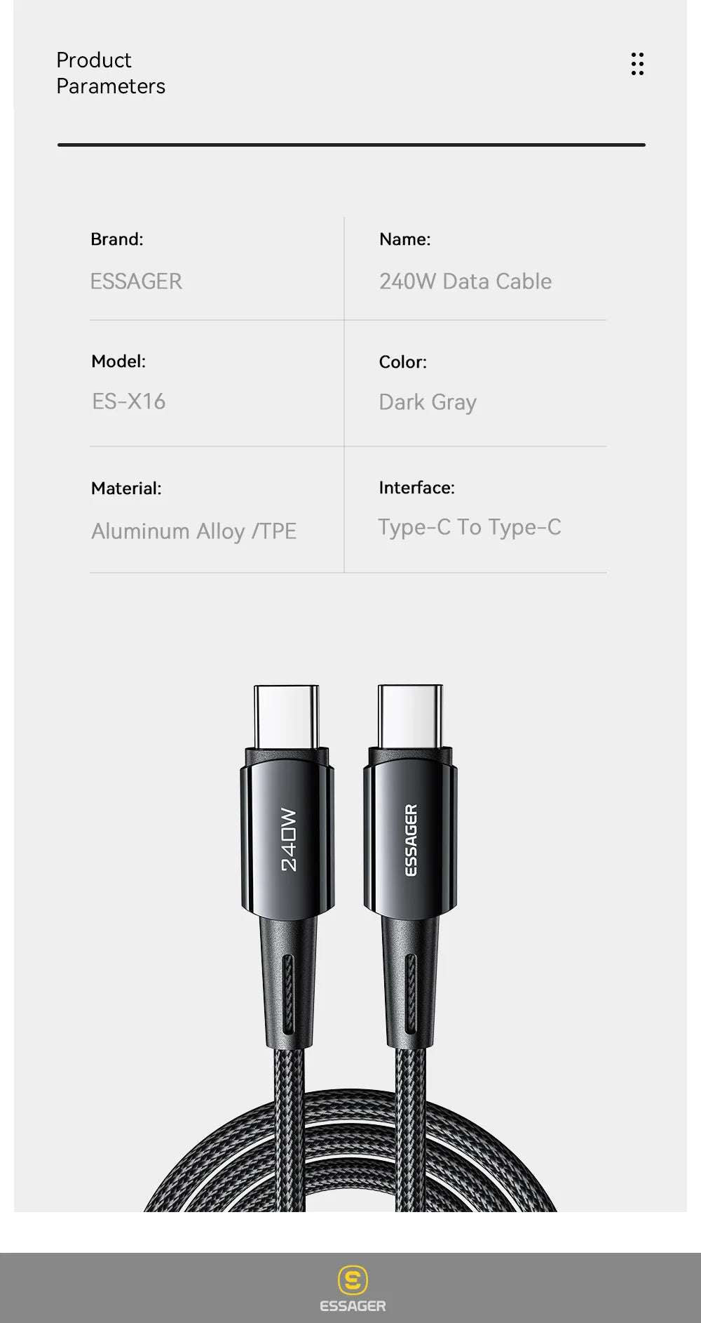 Essager 240W Super Fast Charge Type-C - CONGATON