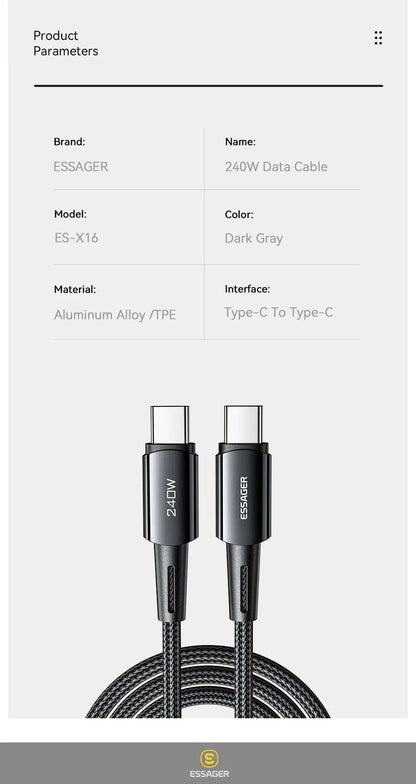 Essager 240W Super Fast Charge Type-C - CONGATON